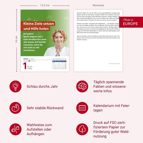 Produktbild: Die Ern&auml;hrungs-Docs - Gesund durch das Jahr Tagesabrei&szlig;kalender 2027