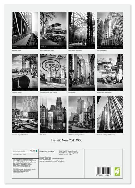 Produktbild: Historic New York 1936 (Wall Calendar 2026 DIN A3 portrait), CALVENDO 12 Month Wall Calendar