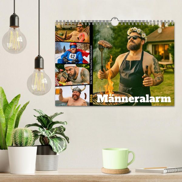 Produktbild: M&auml;nneralarm - Ein Jahr voller herrlicher M&auml;nnlichkeit (Wandkalender 2026 DIN A4 quer), CALVENDO Monatskalender