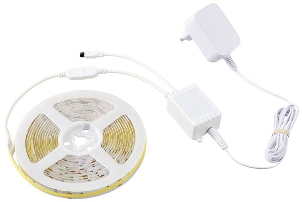 Produktbild: Sygonix SY-5773492 LED-Streifen-Komplettset mit Stecker 230 V 5 m Warmwei&szlig; bis Tageslichtwei&szlig; 1 St.