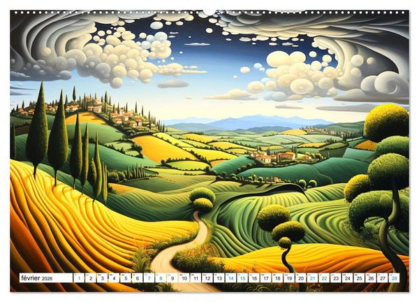 Produktbild: Paysages color&eacute;s (Calendrier mural 2026 DIN A2 vertical), CALVENDO calendrier mensuel