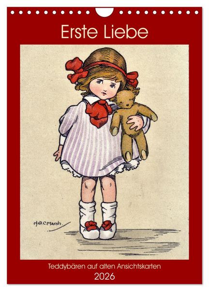 Produktbild: Erste Liebe - Teddyb&auml;ren auf alten Ansichtskarten (Wandkalender 2026 DIN A4 hoch), CALVENDO Monatskalender