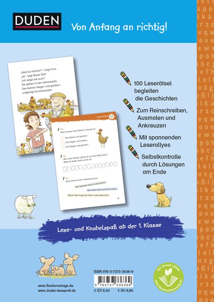 Produktbild: Duden Leseprofi &ndash; Lustiges Lese-&Uuml;bungsbuch f&uuml;r die 1. Klasse
