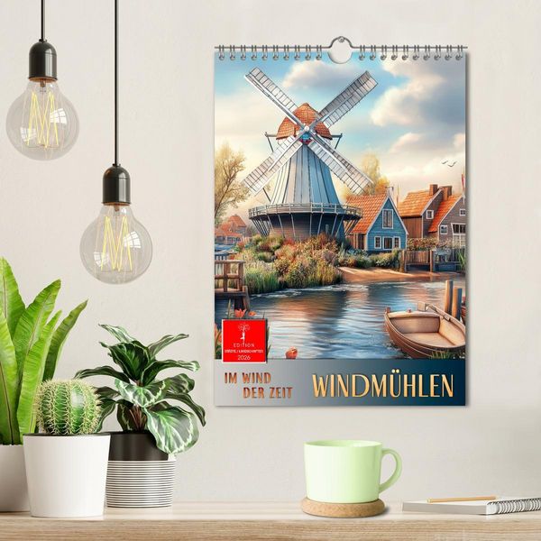 Produktbild: Windm&uuml;hlen - Im Wind der Zeit (Wandkalender 2026 DIN A4 hoch), CALVENDO Monatskalender