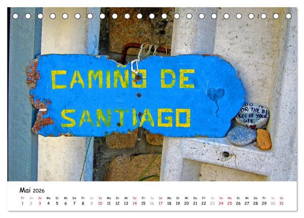 Produktbild: Jakobsweg - Camino Ingles (Tischkalender 2026 DIN A5 quer), CALVENDO Monatskalender