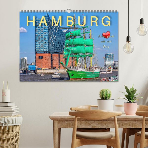 Produktbild: Hamburg - meine Stadt mit viel Herz (Wandkalender 2026 DIN A2 quer), CALVENDO Monatskalender