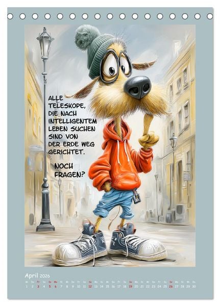 Produktbild: Hundstage. Bissiger Humor vom Feinsten (Tischkalender 2026 DIN A5 hoch), CALVENDO Monatskalender
