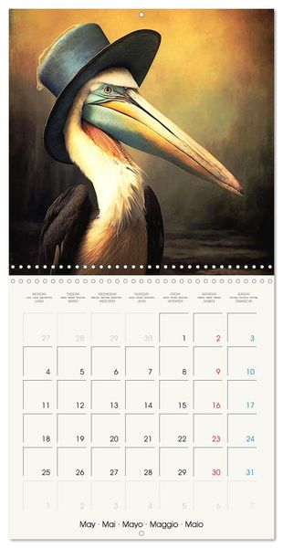 Produktbild: Oiseaux Styl&eacute;s (Calendrier mural carr&eacute; 2026 30x30 cm) Calendrier double avec une page pour vos prises de notes