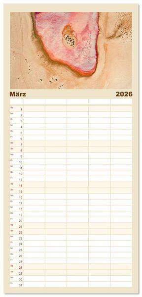 Produktbild: Familienplaner 2026 - ABOVE - Die Welt von oben in ihrer abstraktesten Form mit 5 Spalten (Wandkalender, 21 x 45 cm) CALVENDO