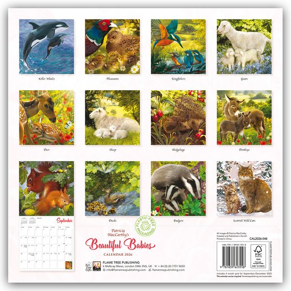 Produktbild: Patricia MacCarthy's Beautiful Babies &ndash; Wundersch&ouml;ne Tierbabys 2026 &ndash; Original Flame Tree Publishing-Kalender [Kalender]