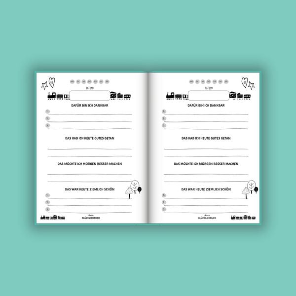 Produktbild: Mein kleines Gl&uuml;cklichbuch | Dankbarkeitstagebuch f&uuml;r Kinder | 3 Minuten Tagebuch f&uuml;r Kinder