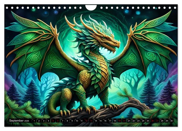 Produktbild: Drachen - Mystische Wesen (Wandkalender 2026 DIN A4 quer), CALVENDO Monatskalender