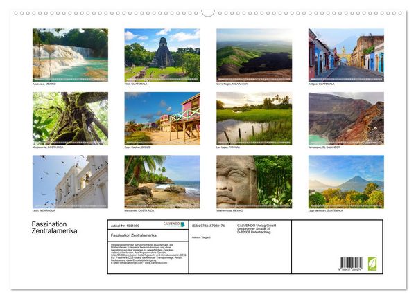 Produktbild: Faszination Zentralamerika (Wandkalender 2026 DIN A2 quer), CALVENDO Monatskalender
