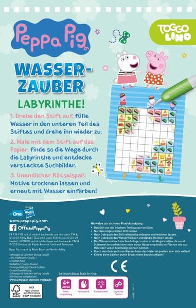 Produktbild: Peppa Pig Wasserzauber | Labyrinthe. Einfach mit Wasser malen!