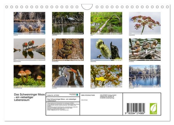 Produktbild: Das Schwenninger Moos - ein vielseitiger Lebensraum (Wandkalender 2027 DIN A4 quer), CALVENDO Monatskalender