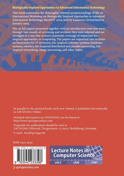 Produktbild: Biologically Inspired Approaches to Advanced Information Technology