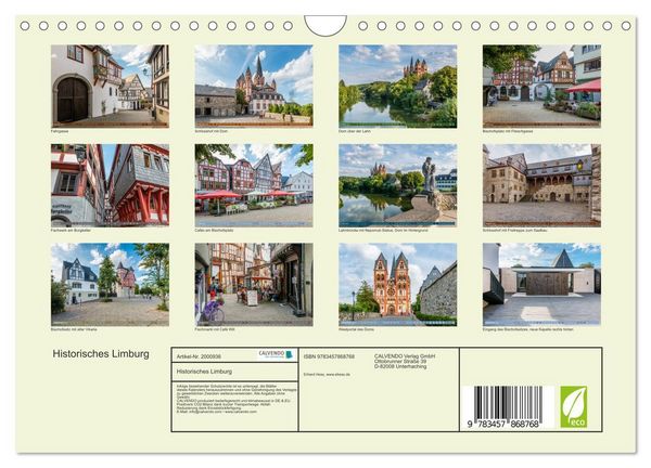 Produktbild: Historisches Limburg (Wandkalender 2026 DIN A4 quer), CALVENDO Monatskalender