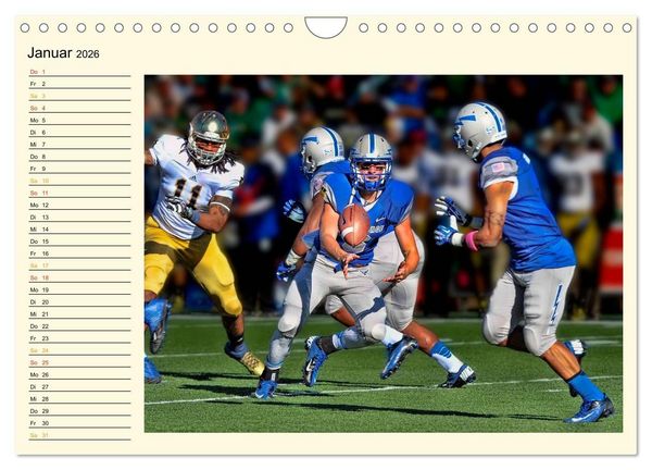 Produktbild: American Football - Taktik und Athletik (Wandkalender 2026 DIN A4 quer), CALVENDO Monatskalender