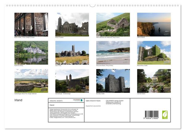 Produktbild: Irland (hochwertiger Premium Wandkalender 2026 DIN A2 quer), Kunstdruck in Hochglanz