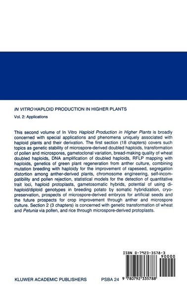 Produktbild: In Vitro Haploid Production in Higher Plants
