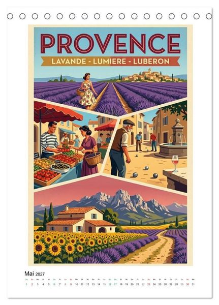 Produktbild: Sehnsucht Frankreich - Die Mid-Century Collection (Tischkalender 2027 DIN A5 hoch), CALVENDO Monatskalender