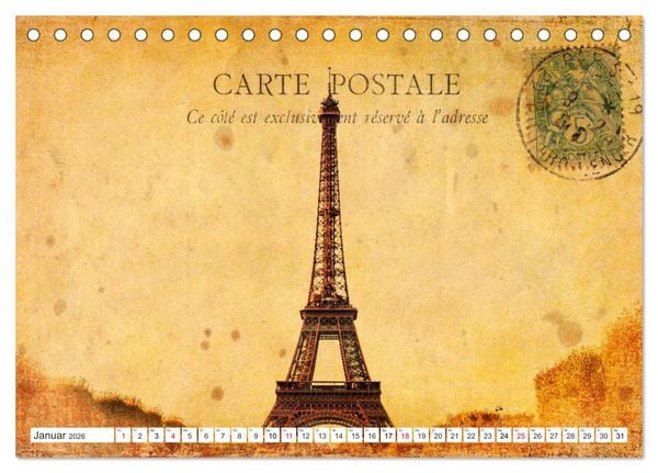 Produktbild: Geliebtes Paris - Ein Bilderbogen aus der Stadt der Liebe (Tischkalender 2026 DIN A5 quer), CALVENDO Monatskalender
