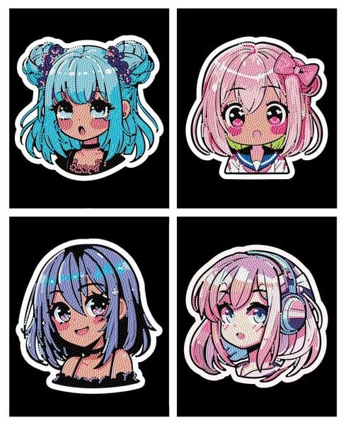 Produktbild: DOTZIES BY DIAMOND DOTZ - Diamond Painting Neon Anime M&auml;dchen