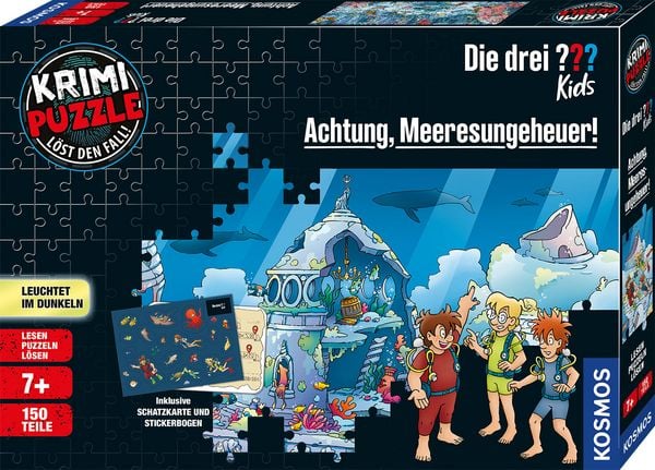 Produktbild: Krimipuzzle Die drei ??? Kids Achtung, Meeresungeheuer!