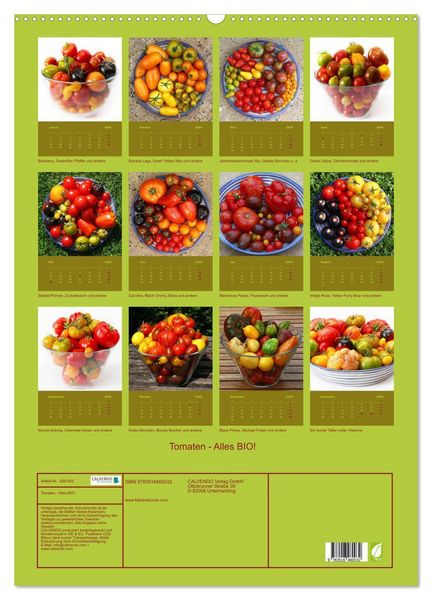 Produktbild: Tomaten - Alles BIO! (Wandkalender 2026 DIN A2 hoch), CALVENDO Monatskalender