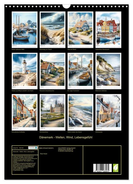 Produktbild: D&auml;nemark - Wellen, Wind, Lebensgef&uuml;hl (Wandkalender 2026 DIN A3 hoch), CALVENDO Monatskalender