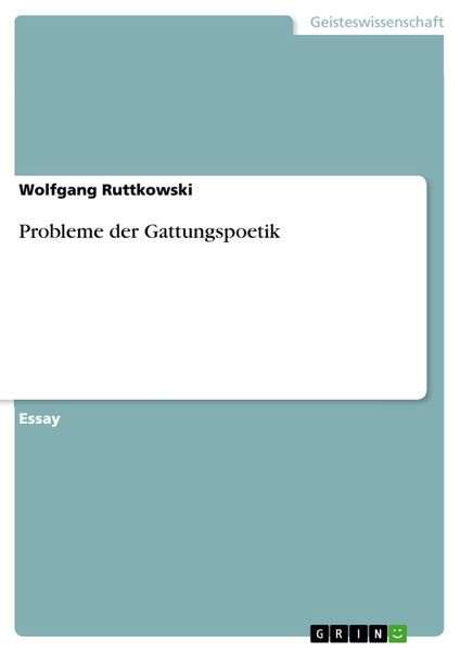 Produktbild: Probleme der Gattungspoetik