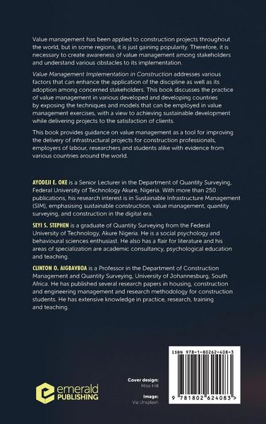Produktbild: Value Management Implementation in Construction