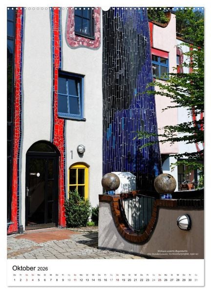 Produktbild: Wohnen unterm Regenturm - Ein Hundertwasser Architekturprojekt, 1991-94 (hochwertiger Premium Wandkalender 2026 DIN A2 hoch), Kunstdruck in Hochglanz