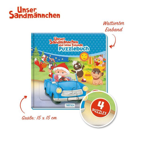 Produktbild: Tr&ouml;tsch Unser Sandm&auml;nnchen Puzzlebuch mit 4 Puzzle Sandmann