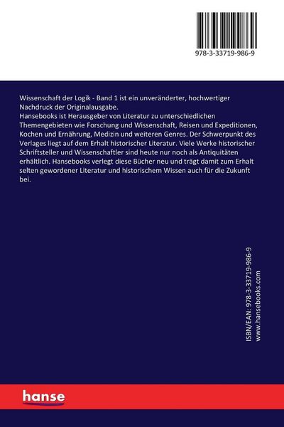 Produktbild: Wissenschaft der Logik