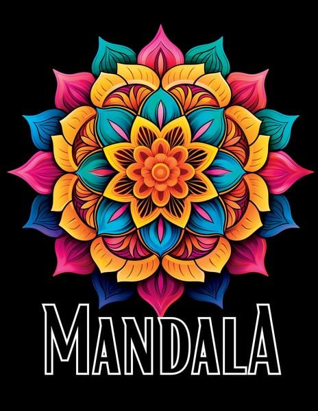 Produktbild: Schwarzes Mandala Malbuch
