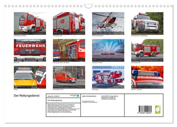 Produktbild: Der Rettungsdienst (Wandkalender 2027 DIN A3 quer), CALVENDO Monatskalender