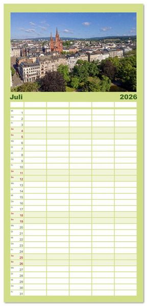 Produktbild: Familienplaner 2026 - Traumsch&ouml;ner Taunus mit 5 Spalten (Wandkalender, 21 x 45 cm) CALVENDO