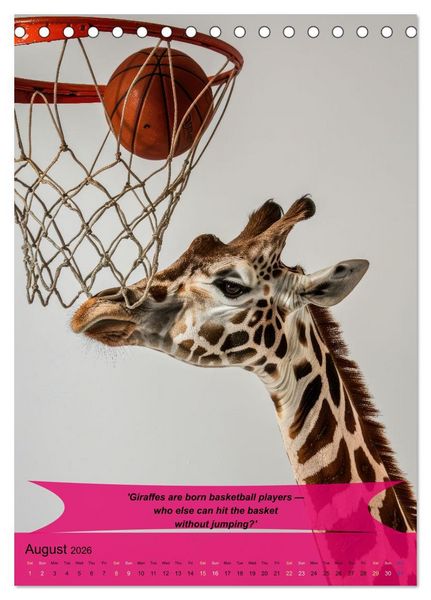 Produktbild: Basketball with funny animals (Desk Calendar 2026 DIN A5 portrait), CALVENDO 12 Month DeskCalendar