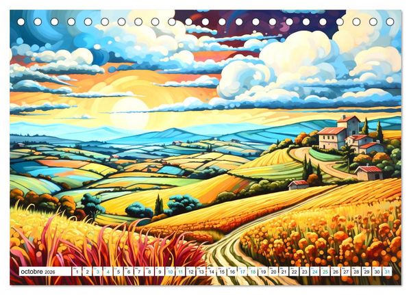 Produktbild: Paysages color&eacute;s (Calendrier de bureau 2026 DIN A5 vertical), CALVENDO calendrier mensuel