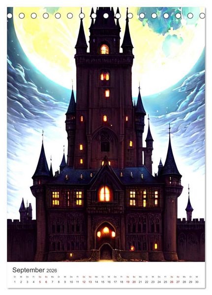 Produktbild: Faszination Mittelalter - Von mittelalterlichen Burgen und Drachen (Tischkalender 2026 DIN A5 hoch), CALVENDO Monatskalender