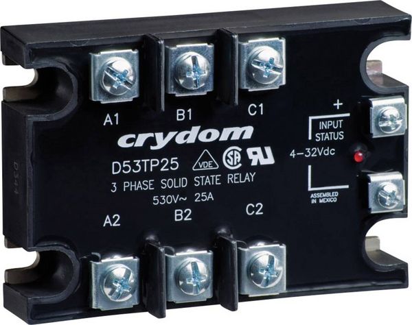 Produktbild: Crydom Halbleiterrelais D53TP50D 50 A Schaltspannung (max.): 530 V/AC Nullspannungsschaltend 1 St.