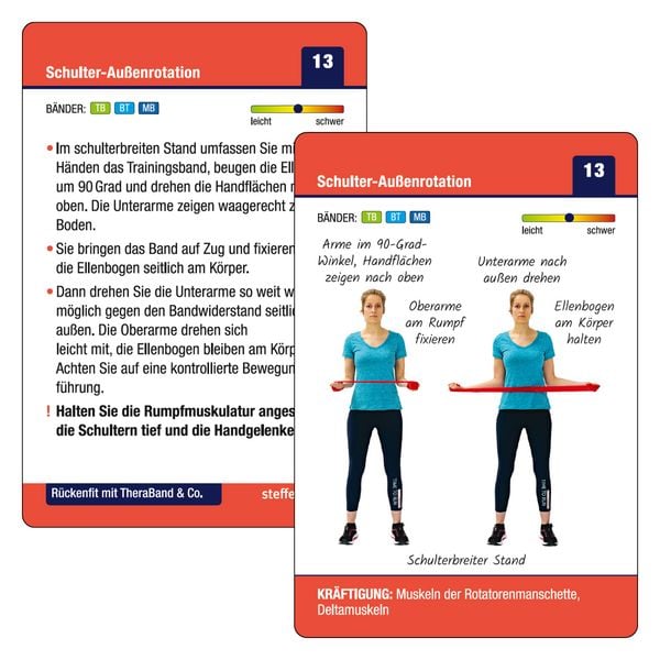 Produktbild: Trainingskarten: R&uuml;ckenfit mit TheraBand&reg; & Co.