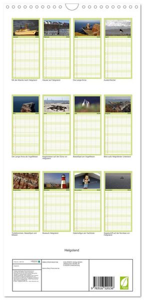 Produktbild: Familienplaner 2026 - Helgoland mit 5 Spalten (Wandkalender, 21 x 45 cm) CALVENDO