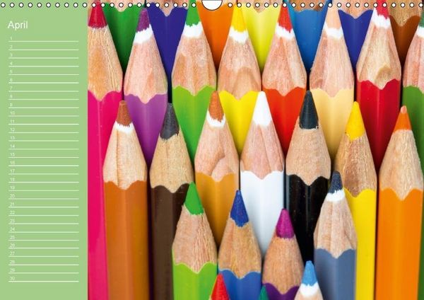 Produktbild: Die bunte Welt der Stifte - Geburtstagskalender (Wandkalender immerw&auml;hrend DIN A3 quer)
