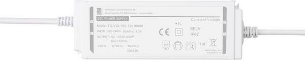 Produktbild: TRU COMPONENTS TC-YCL150-12016600 LED-Trafo IP67 Konstantspannung 200W 16.6A 12 V/DC 1St.