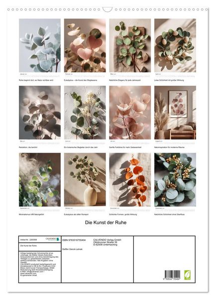 Produktbild: Die Kunst der Ruhe (Wandkalender 2027 DIN A2 hoch), CALVENDO Monatskalender