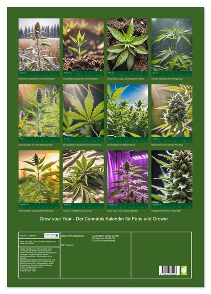 Produktbild: Grow your Year - Der Cannabis Kalender f&uuml;r Fans und Grower (Wandkalender 2026 DIN A2 hoch), CALVENDO Monatskalender