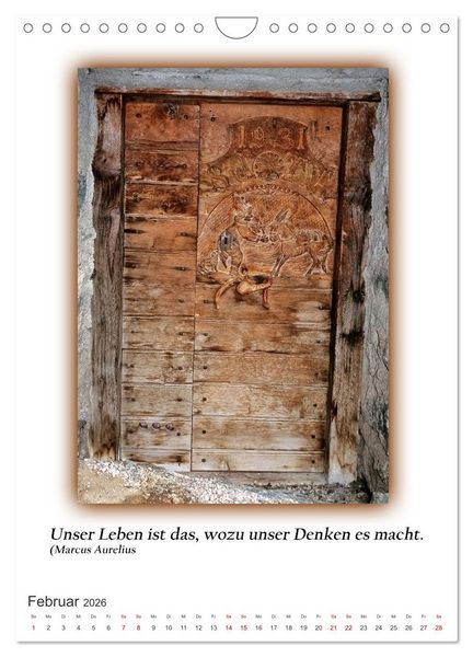 Produktbild: T&uuml;ren mit Philosophischen Gedanken (Wandkalender 2026 DIN A4 hoch), CALVENDO Monatskalender