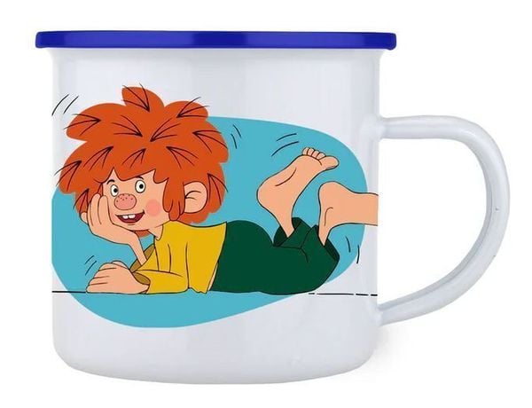 Pumuckl Emailletasse 'Schaumamoi' (Fanartikel)